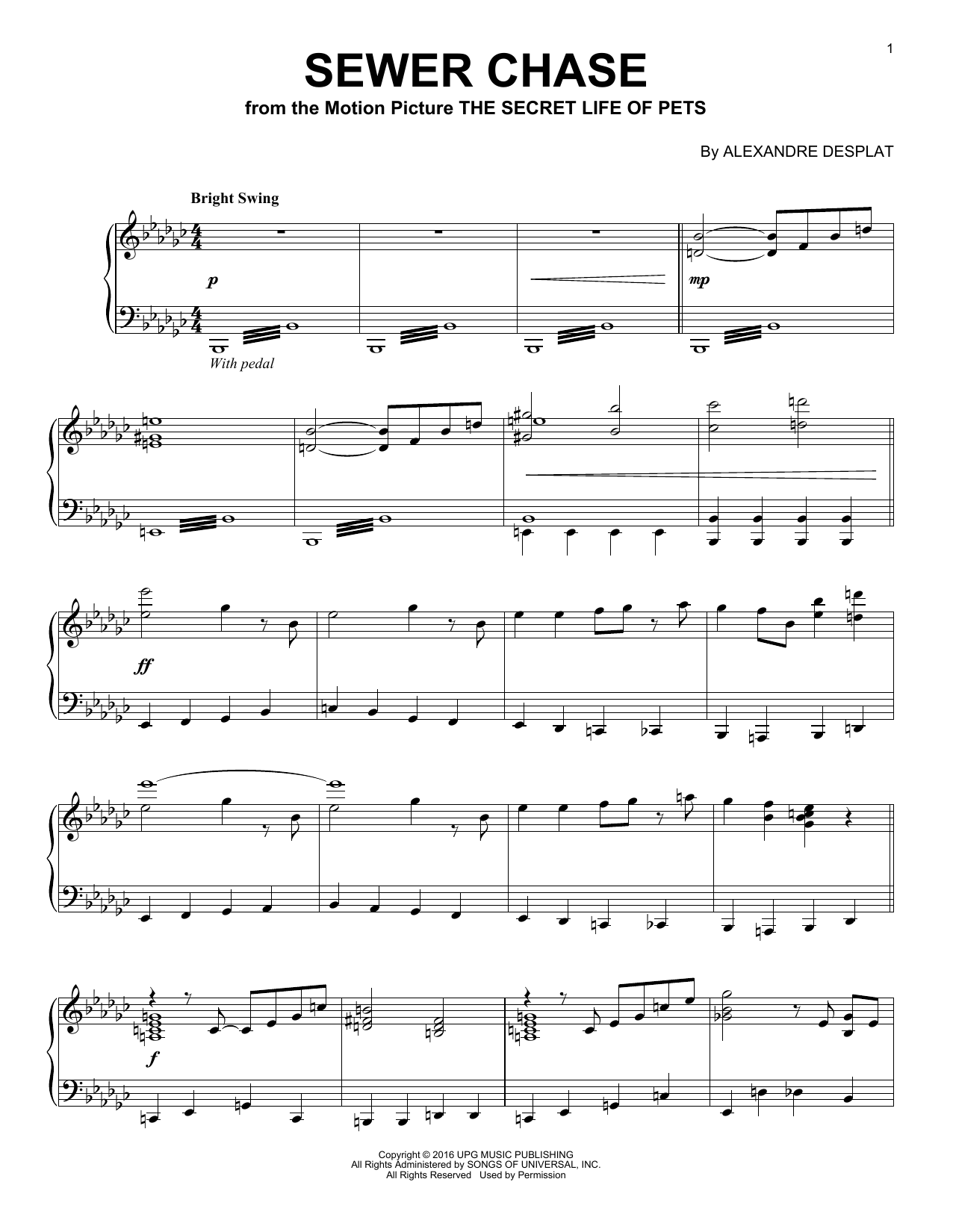 Learn to play Alexandre Desplat Sewer Chase sheet music for Piano Solo in minutes. Price: 7.8900$ Alexandre Desplat Sewer Chase sheet music notes and chords arranged for Piano Solo