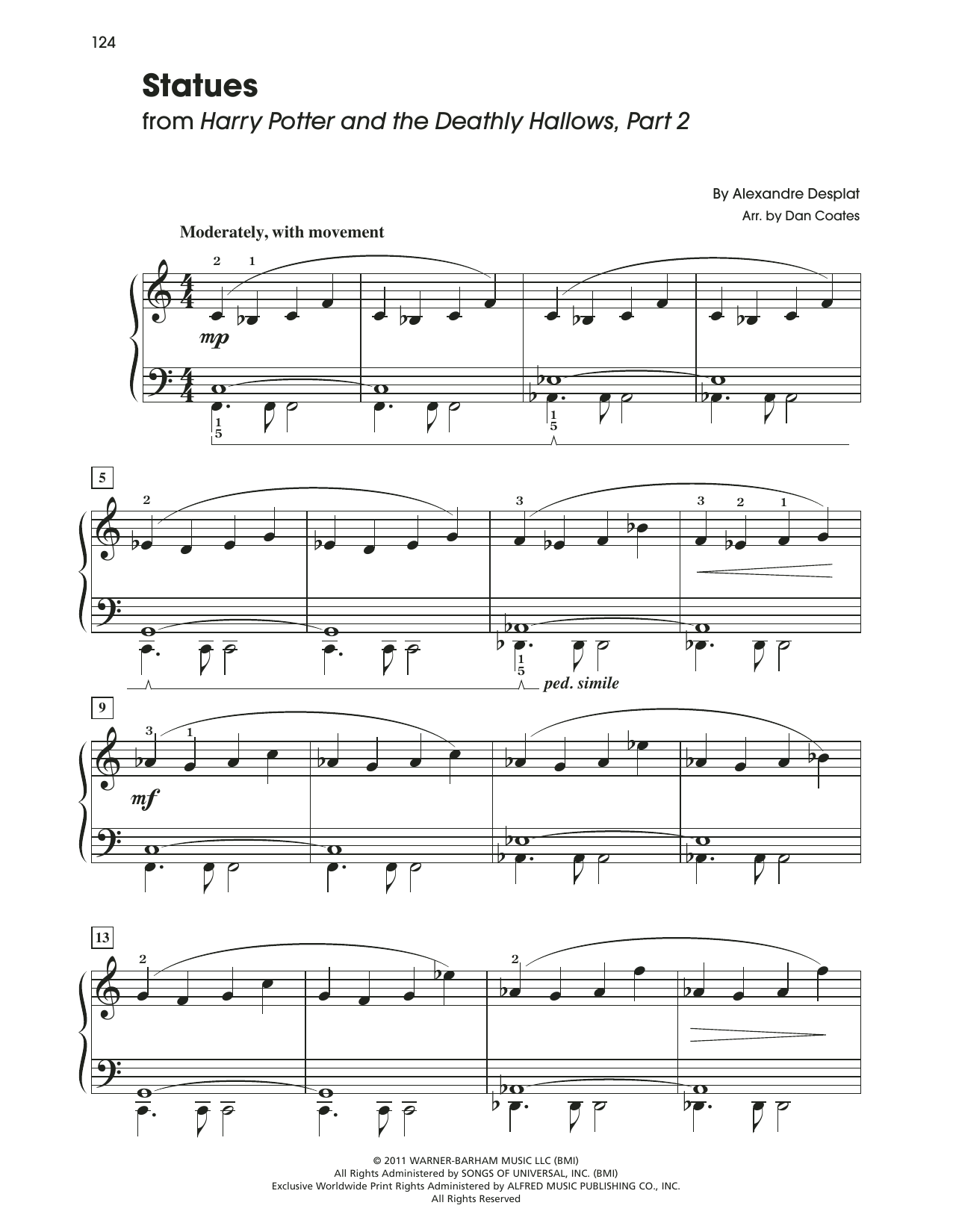 Learn to play Alexandre Desplat Statues (from Harry Potter) sheet music for Easy Piano in minutes. Price: 6.9900$ Alexandre Desplat Statues (from Harry Potter) sheet music notes and chords arranged for Easy Piano