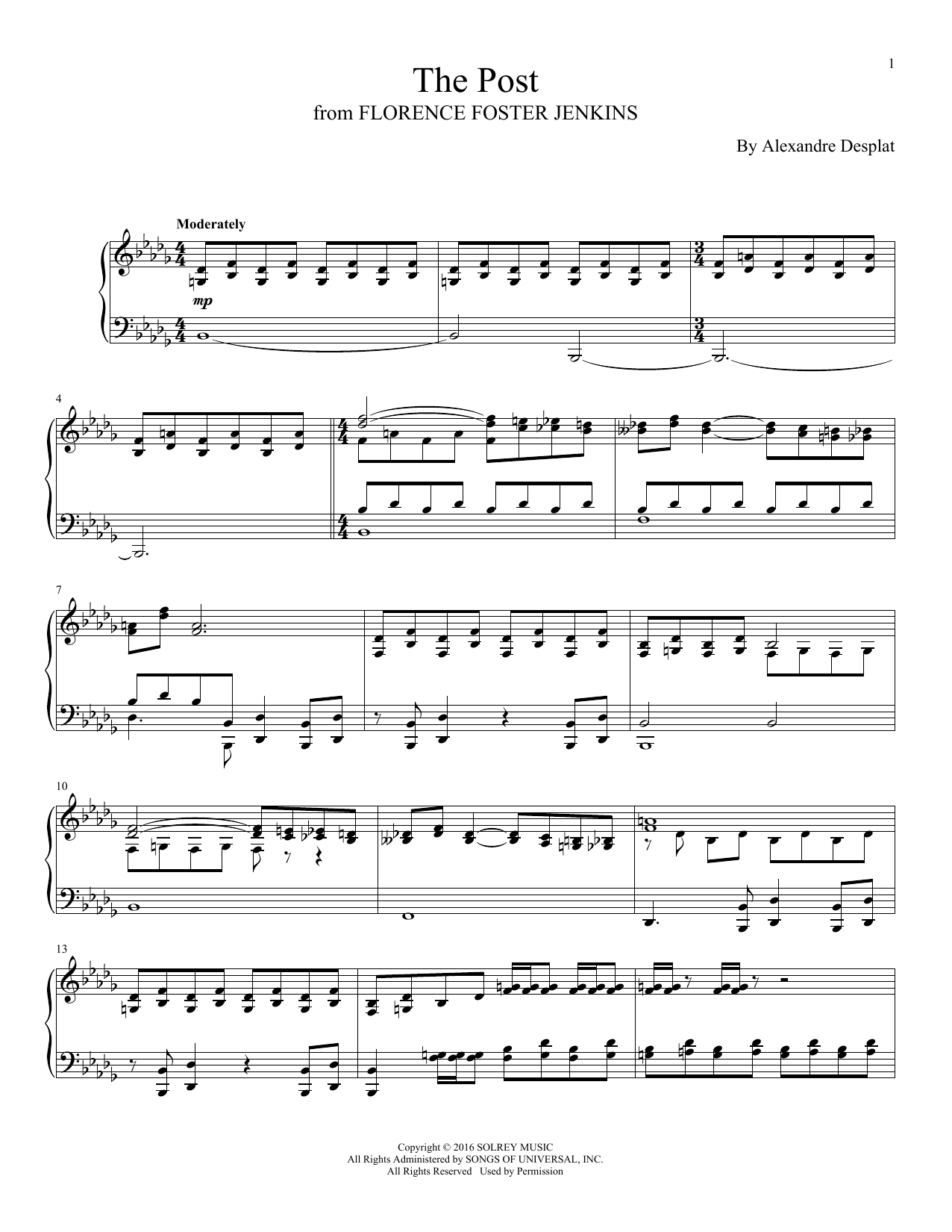 Learn to play Alexandre Desplat The Post sheet music for Piano Solo in minutes. Price: 7.8900$ Alexandre Desplat The Post sheet music notes and chords arranged for Piano Solo