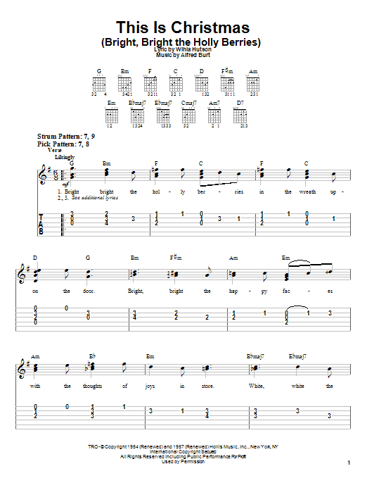 Alfred Burt This Is Christmas (Bright, Bright The Holly Berries) sheet music notes and chords. Download Printable PDF.