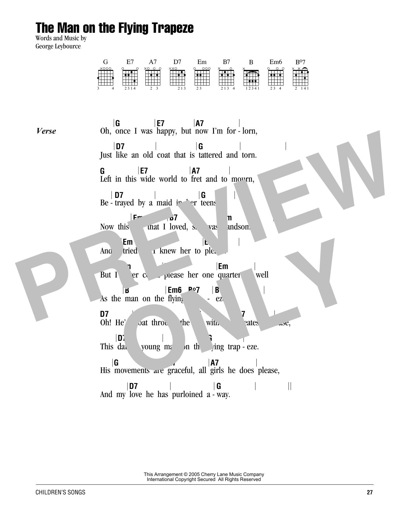 Alfred Lee The Man On The Flying Trapeze sheet music notes and chords. Download Printable PDF.