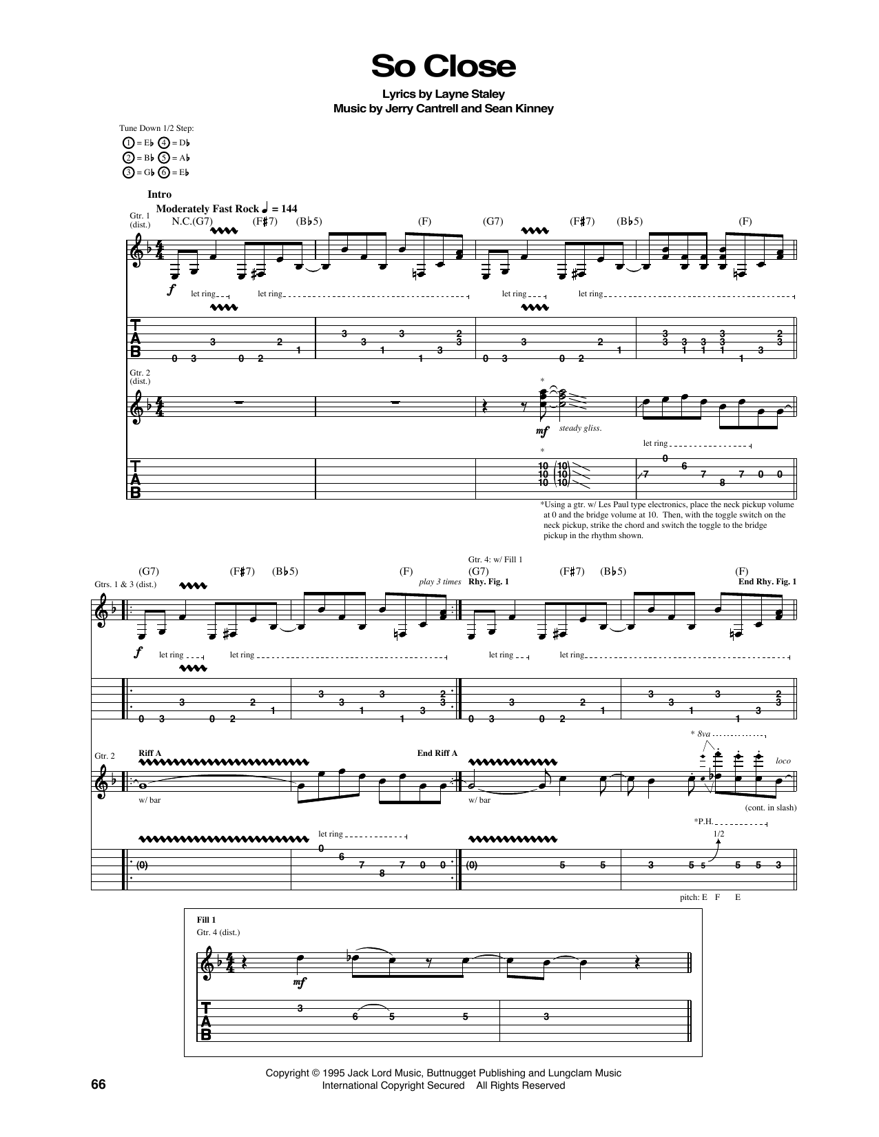 Learn to play Alice In Chains So Close sheet music for Guitar Tab in minutes. Price: 7.8900$ Alice In Chains So Close sheet music notes and chords arranged for Guitar Tab