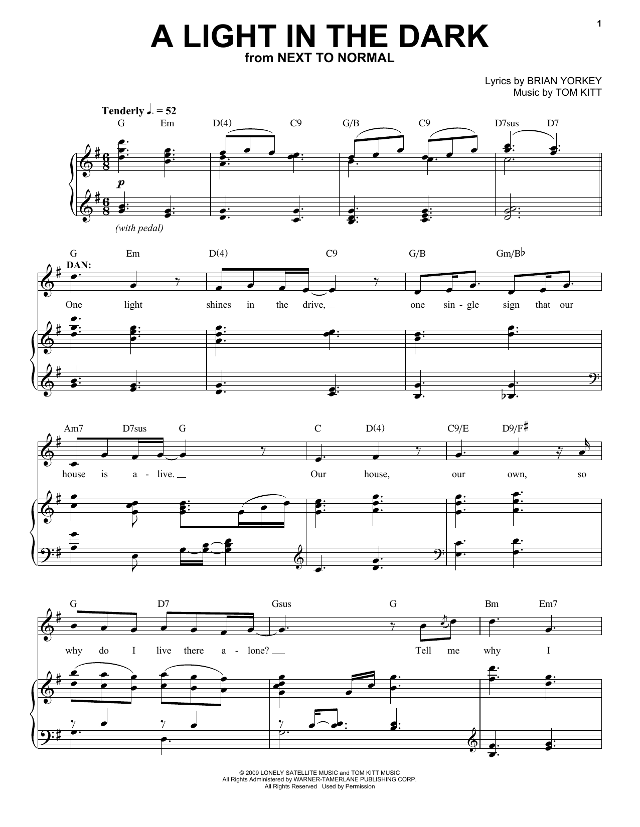 Alice Ripley & Aaron Tveit A Light In The Dark (from Next to Normal) sheet music notes and chords. Download Printable PDF.