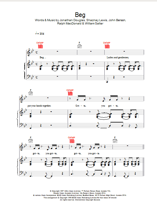 Learn to play All Saints Beg sheet music for Piano, Vocal & Guitar Chords in minutes. Price: 7.8900$ All Saints Beg sheet music notes and chords arranged for Piano, Vocal & Guitar Chords