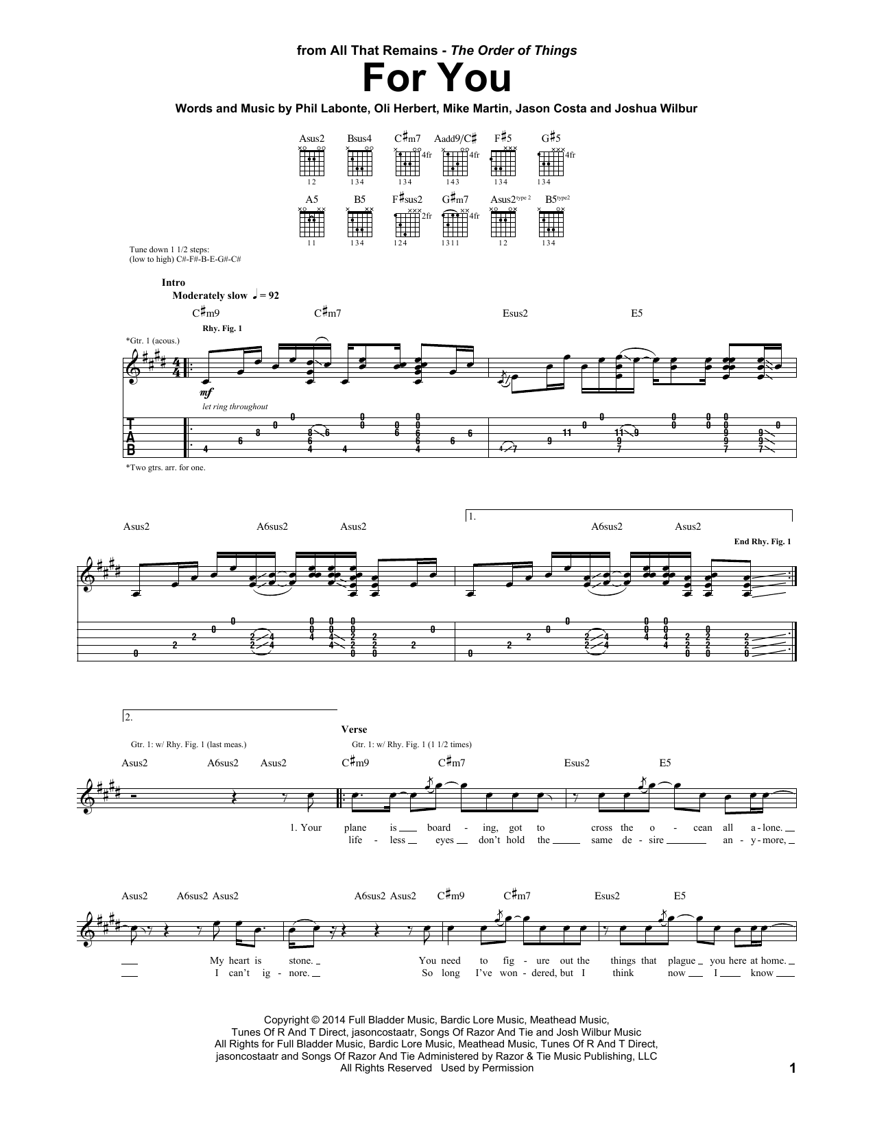 Learn to play All That Remains For You sheet music for Guitar Tab in minutes. Price: 7.8900$ All That Remains For You sheet music notes and chords arranged for Guitar Tab