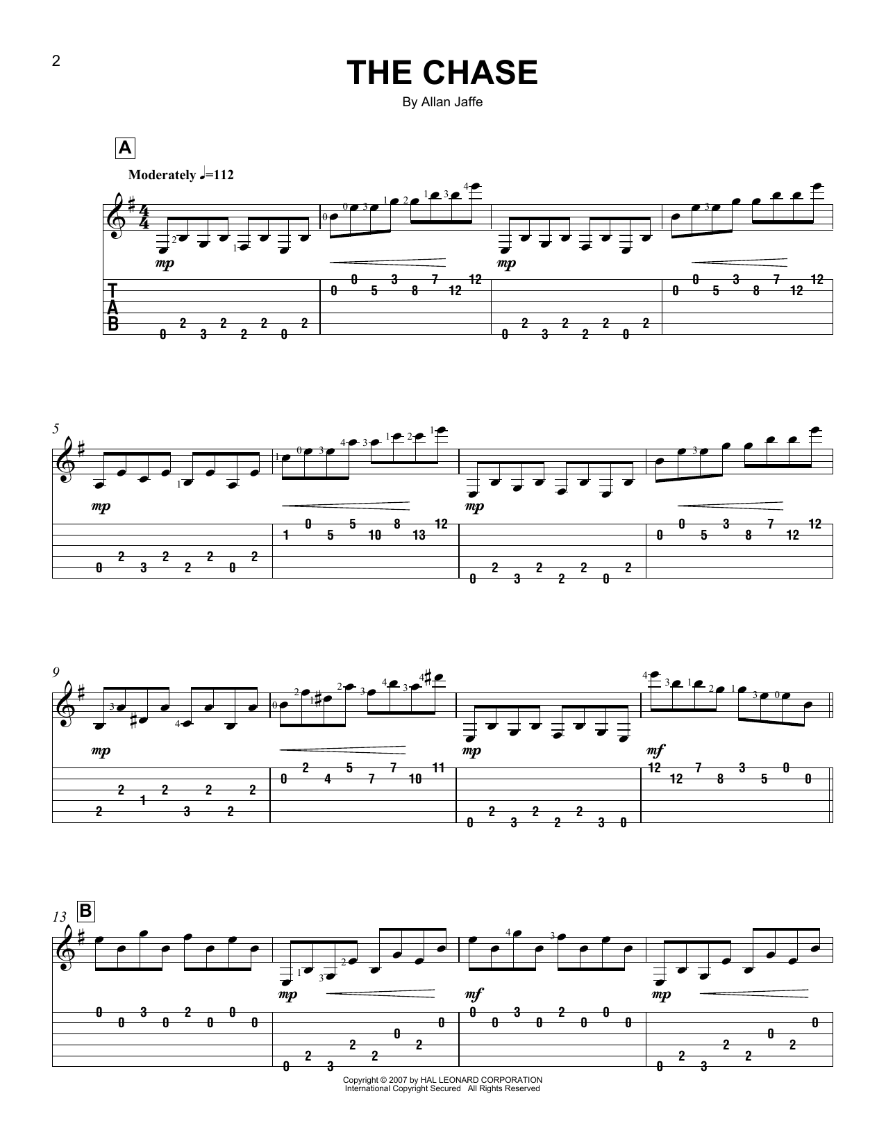 Allan Jaffe The Chase sheet music notes and chords. Download Printable PDF.