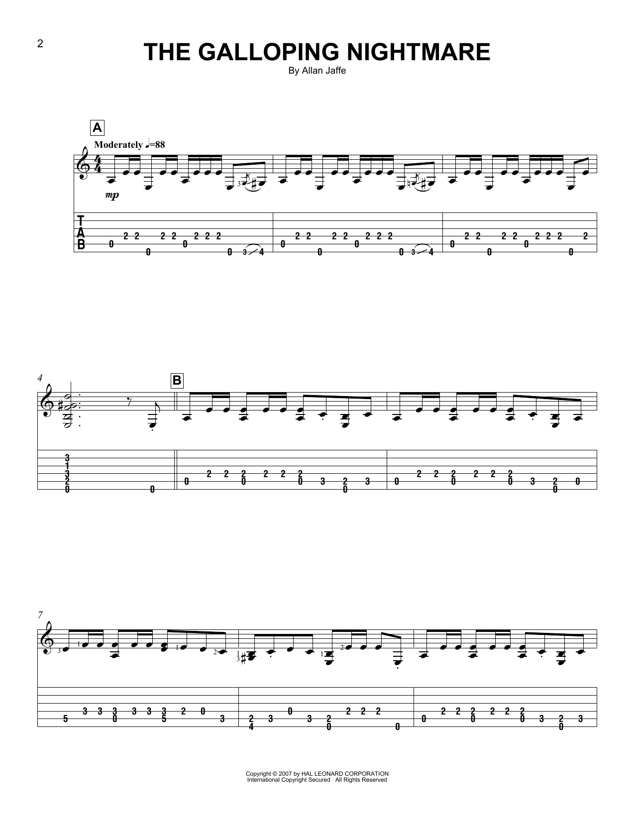 Allan Jaffe The Galloping Nightmare sheet music notes and chords. Download Printable PDF.