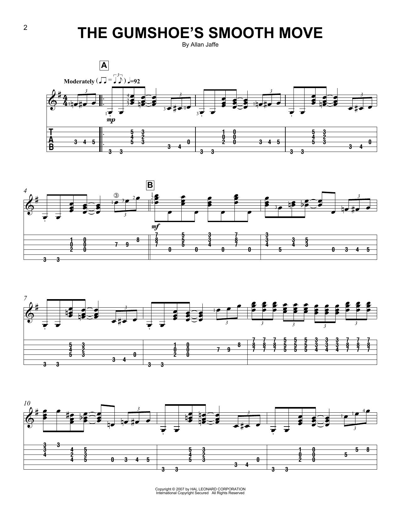 Allan Jaffe The Gumshoe's Smooth Move sheet music notes and chords. Download Printable PDF.