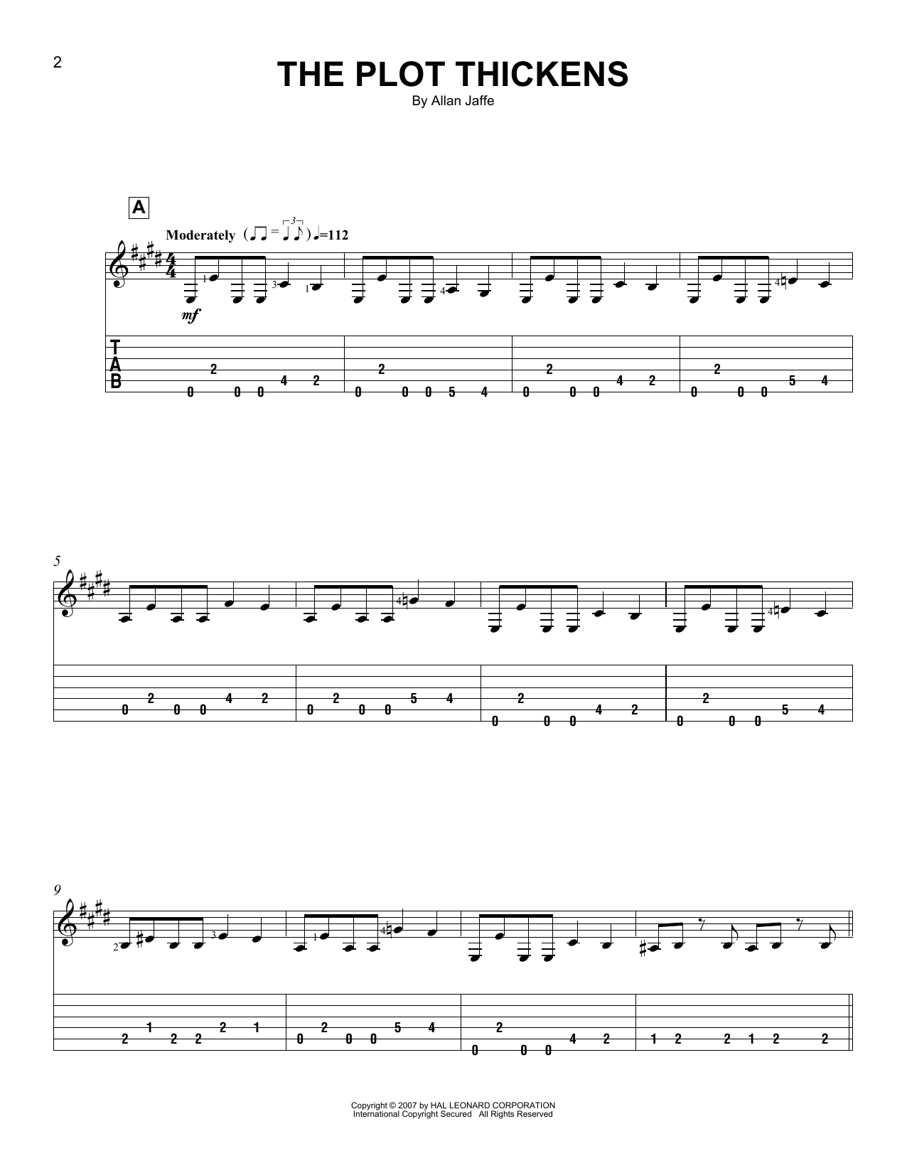 Allan Jaffe The Plot Thickens sheet music notes and chords. Download Printable PDF.