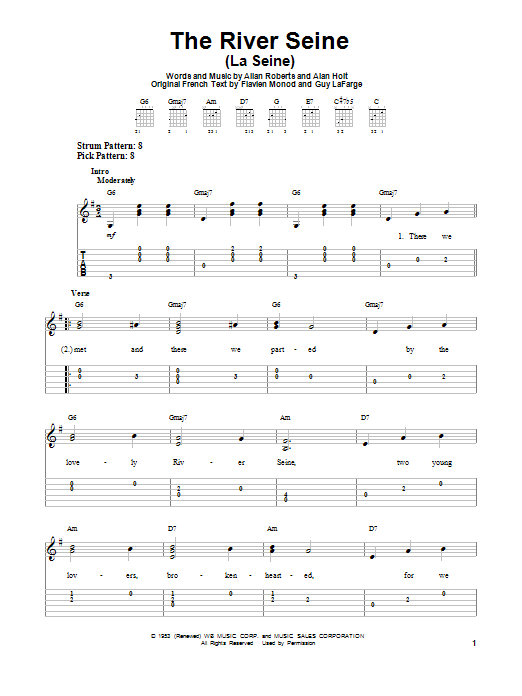 Allan Roberts The River Seine (La Seine) sheet music notes and chords. Download Printable PDF.