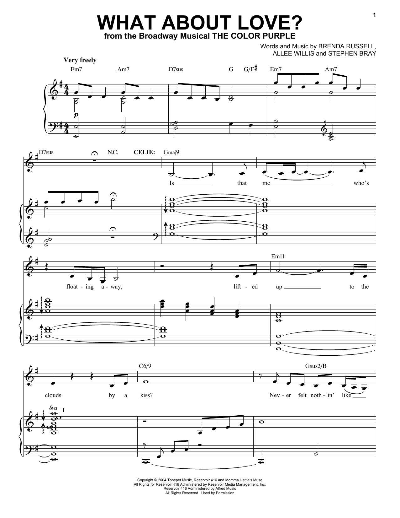 Allee Willis What About Love? sheet music notes and chords. Download Printable PDF.