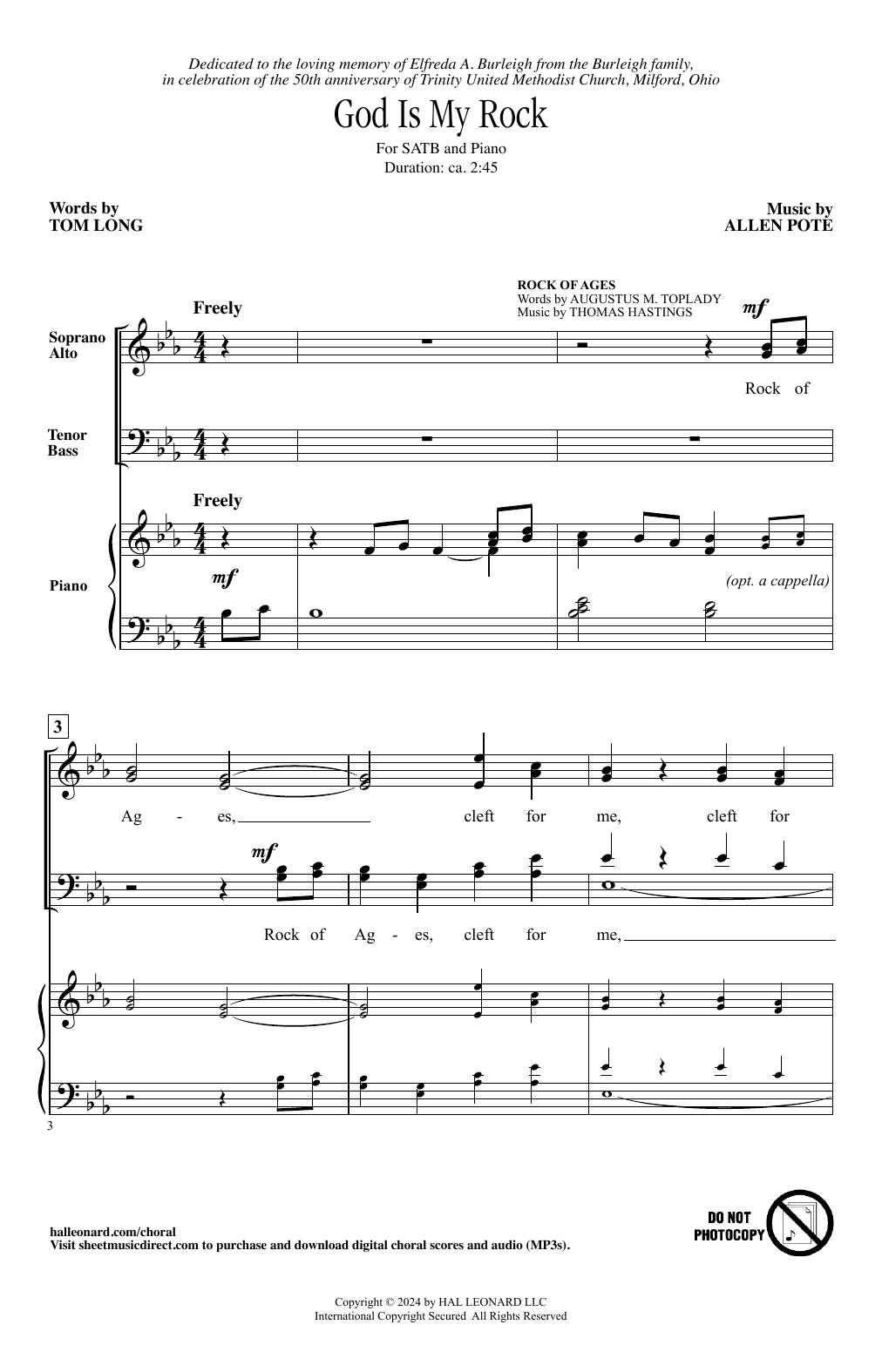 Allen Pote God Is My Rock sheet music notes and chords. Download Printable PDF.