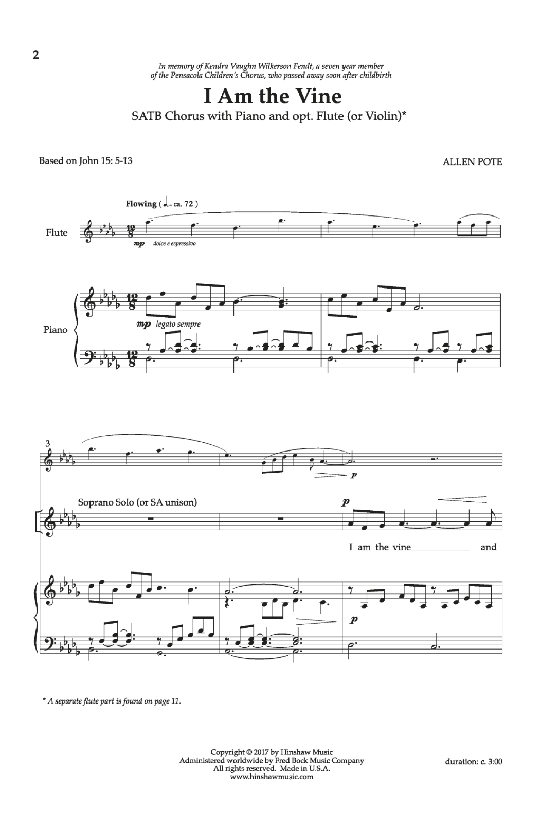 Learn to play Allen Pote I Am the Vine sheet music for SATB Choir in minutes. Price: 4.7900$ Allen Pote I Am the Vine sheet music notes and chords arranged for SATB Choir