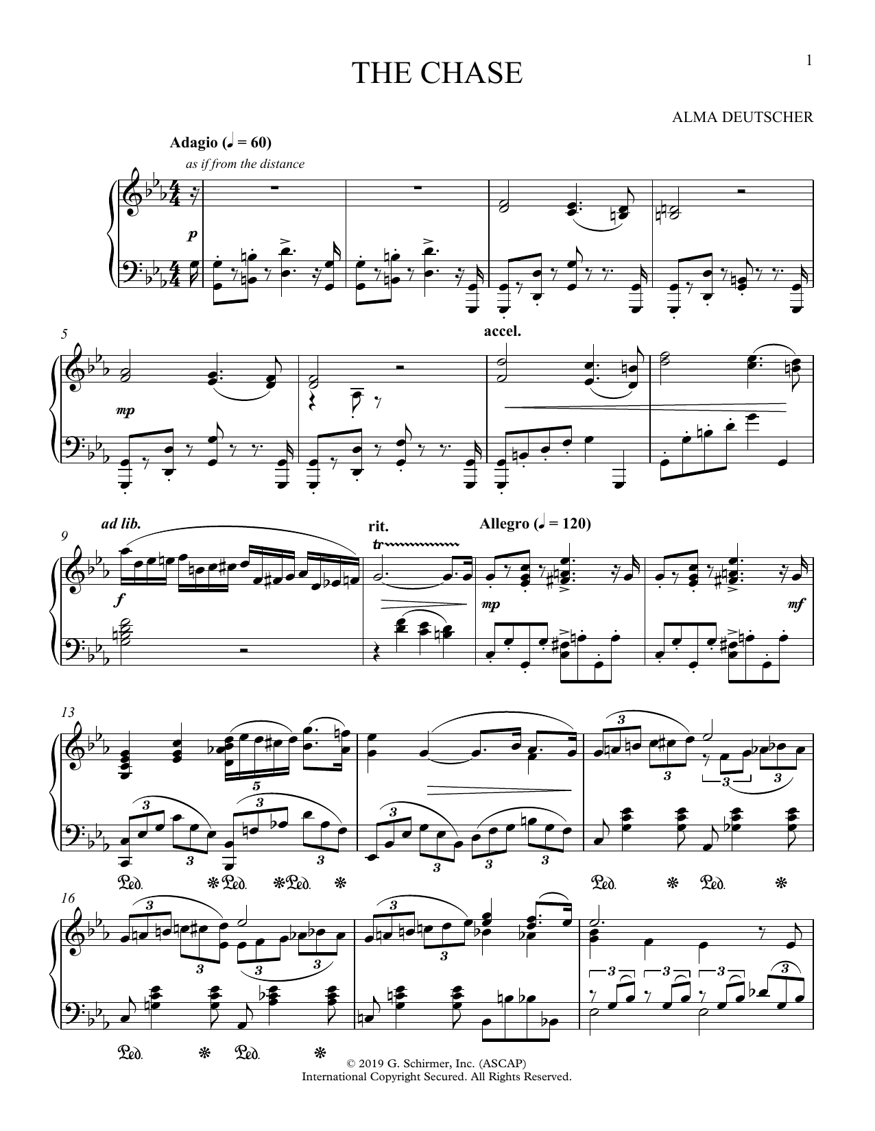 Alma Deutscher The Chase (Impromptu in C Minor) sheet music notes and chords. Download Printable PDF.