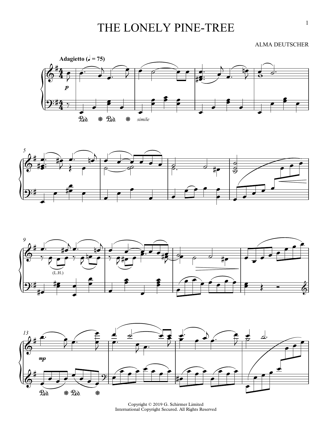 Alma Deutscher The Lonely Pine-Tree sheet music notes and chords. Download Printable PDF.