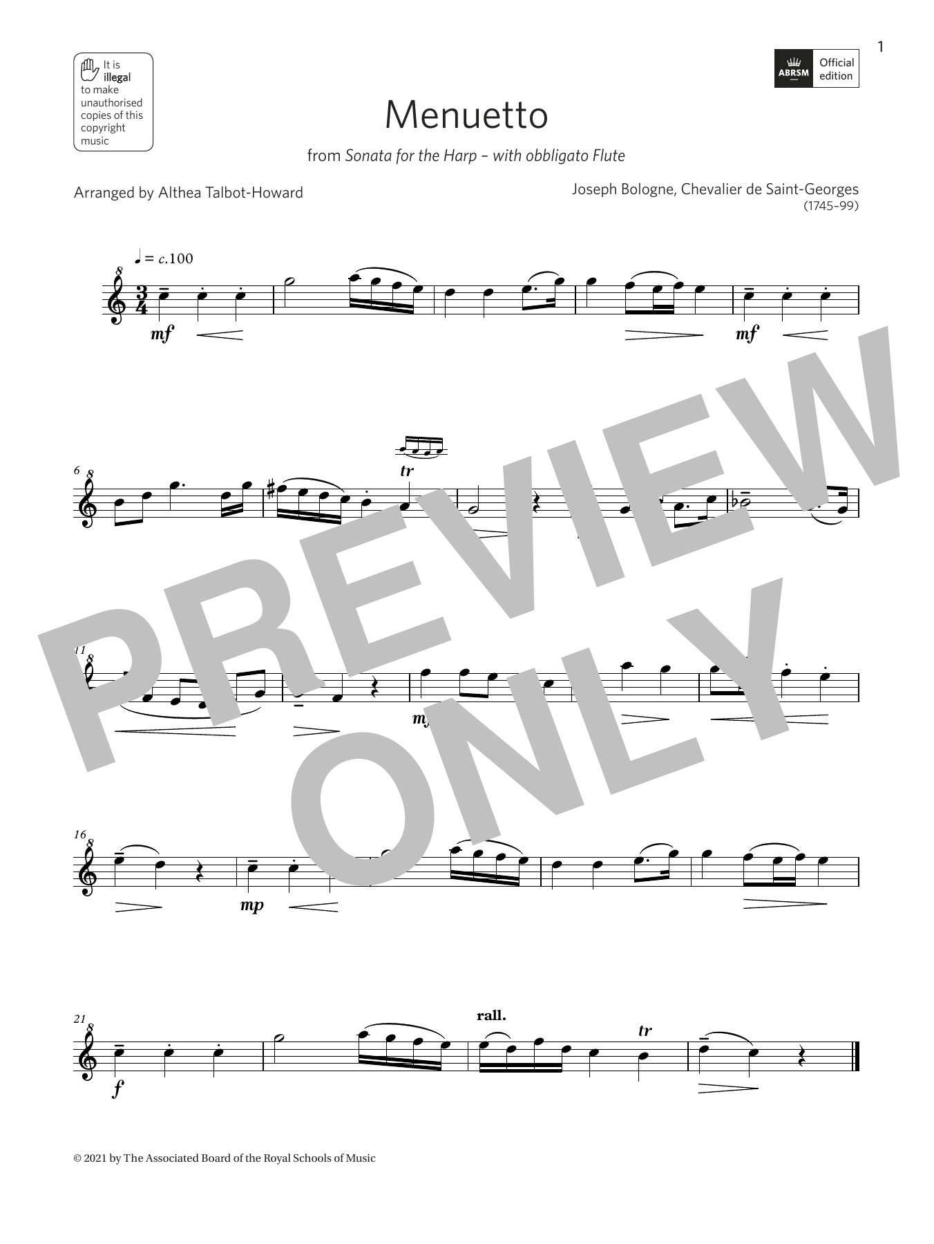 Learn to play Althea Talbot-Howard Menuetto from Sonata for the Harp (Grade 2 A6 from the ABRSM Descant Recorder syllabus from 2022) sheet music for Recorder Solo in minutes. Price: 5.9900$ Althea Talbot-Howard Menuetto from Sonata for the Harp (Grade 2 A6 from the ABRSM Descant Recorder syllabus from 2022) sheet music notes and chords arranged for Recorder Solo