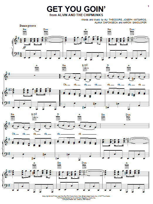 Learn to play Alvin And The Chipmunks Get You Goin' sheet music for Piano, Vocal & Guitar Chords (Right-Hand Melody) in minutes. Price: 7.8900$ Alvin And The Chipmunks Get You Goin' sheet music notes and chords arranged for Piano, Vocal & Guitar Chords (Right-Hand Melody)