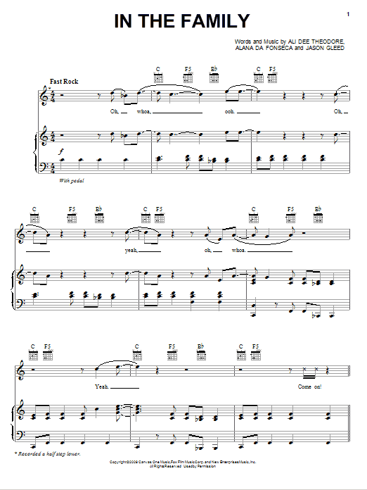 Learn to play Alvin And The Chipmunks In The Family sheet music for Piano, Vocal & Guitar Chords (Right-Hand Melody) in minutes. Price: 7.8900$ Alvin And The Chipmunks In The Family sheet music notes and chords arranged for Piano, Vocal & Guitar Chords (Right-Hand Melody)