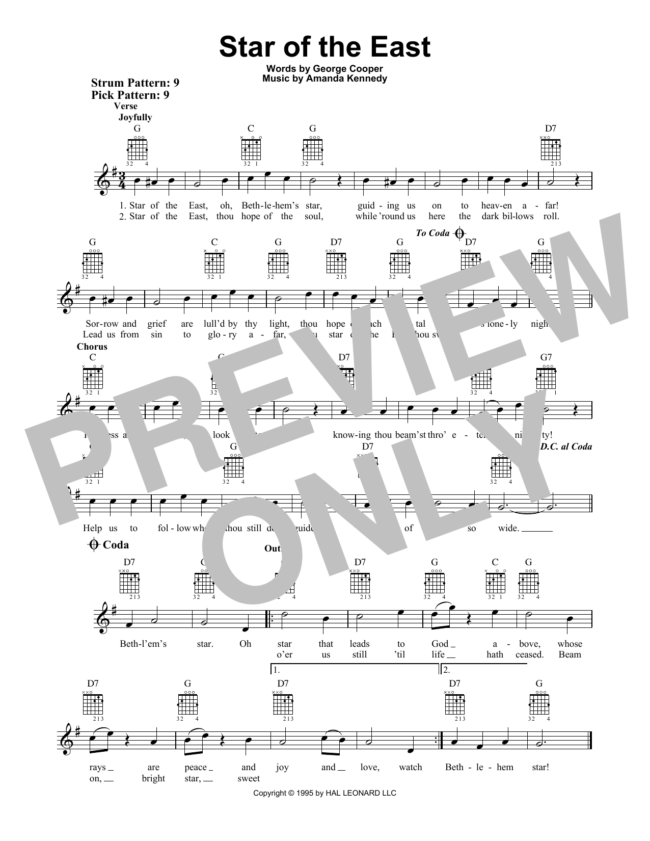 Amanda Kennedy Star Of The East sheet music notes and chords. Download Printable PDF.