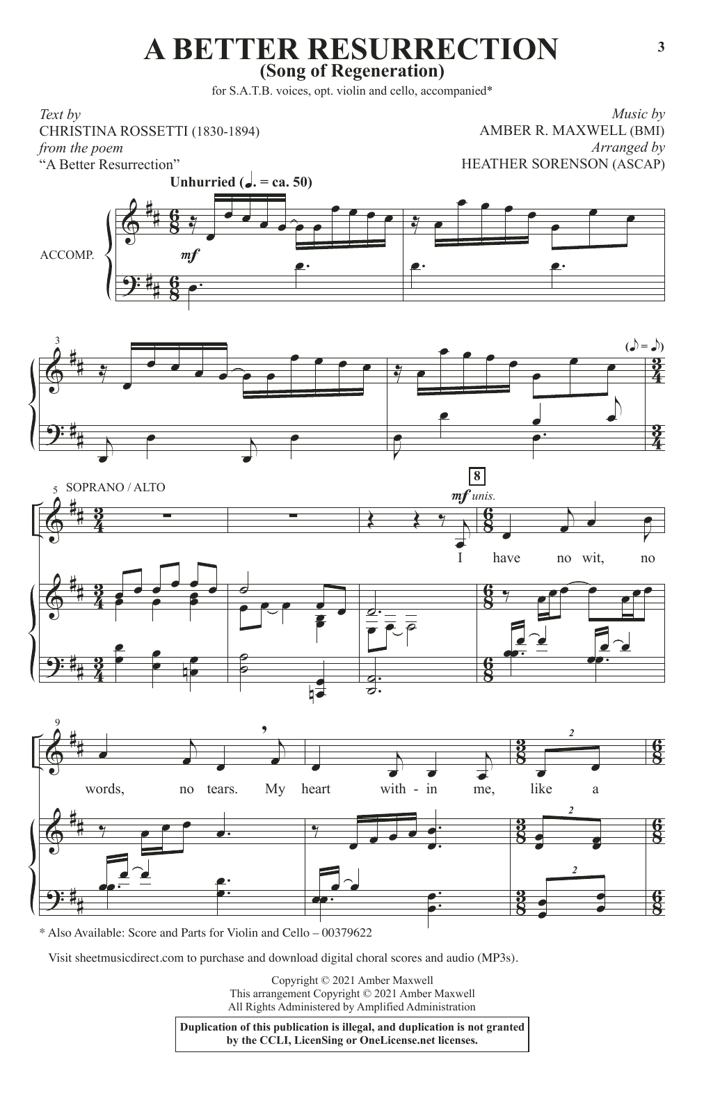 Amber R. Maxwell A Better Resurrection (Song Of Regeneration) (arr. Heather Sorenson) sheet music notes and chords. Download Printable PDF.