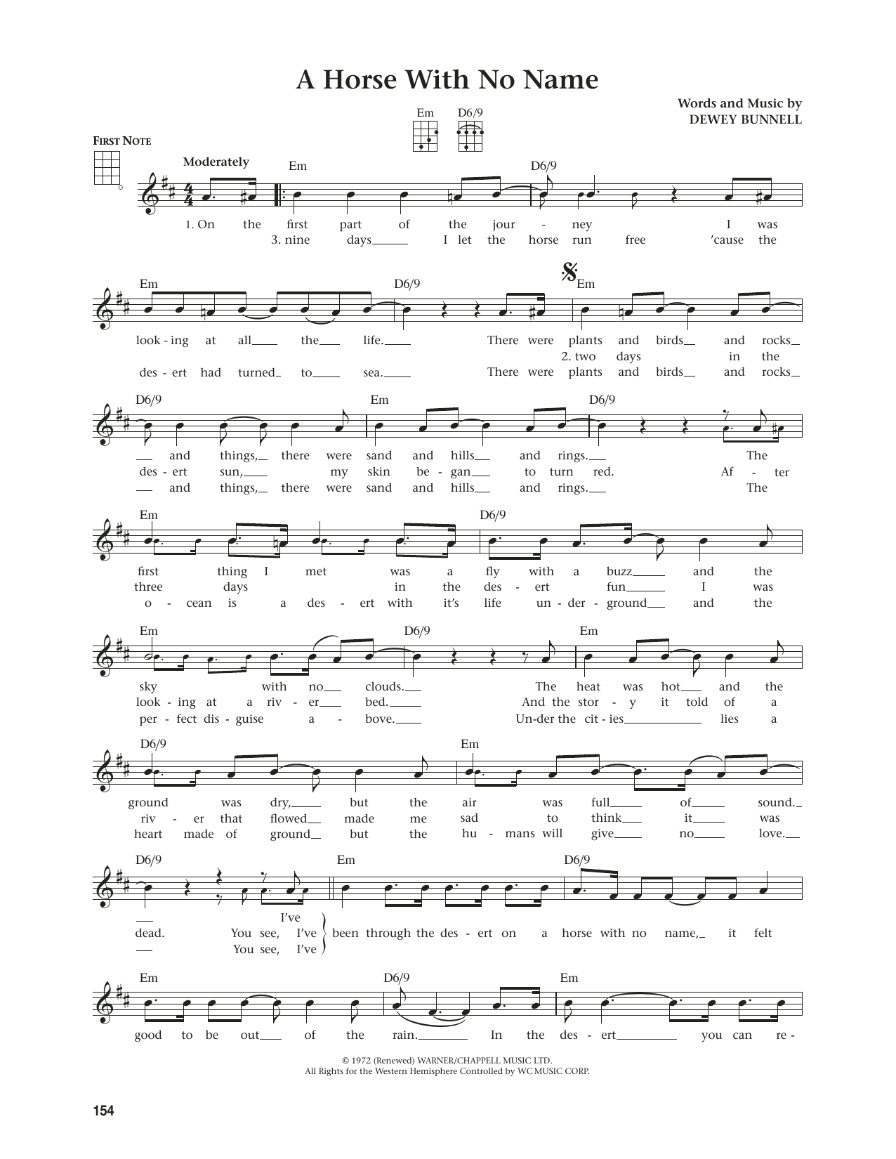 America A Horse With No Name (from The Daily Ukulele) (arr. Jim Beloff) sheet music notes and chords. Download Printable PDF.