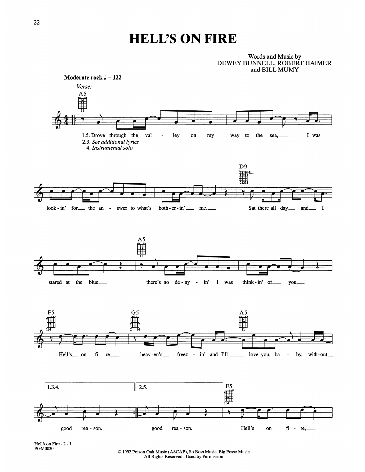 America Hell's On Fire sheet music notes and chords. Download Printable PDF.