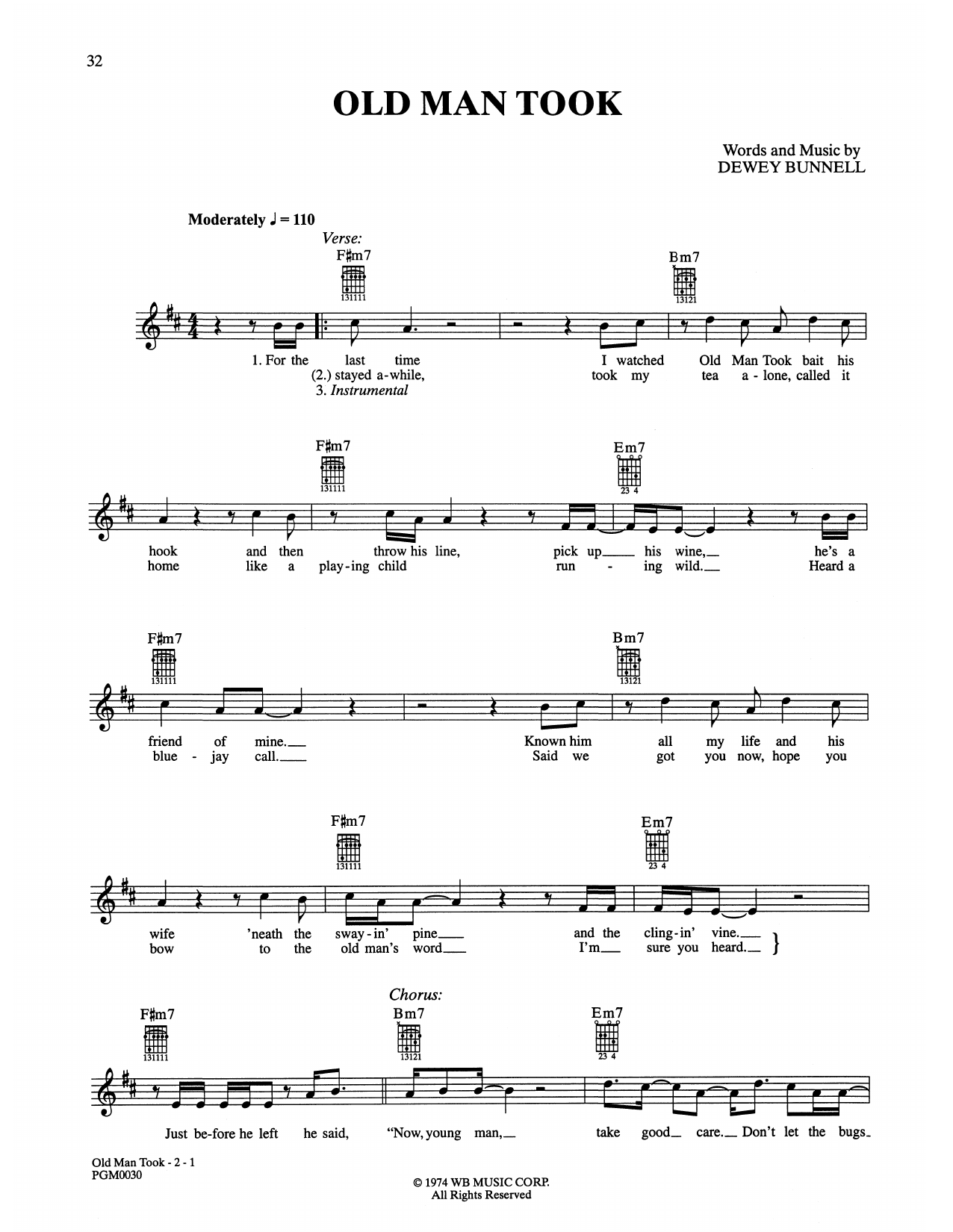 America Old Man Took sheet music notes and chords. Download Printable PDF.