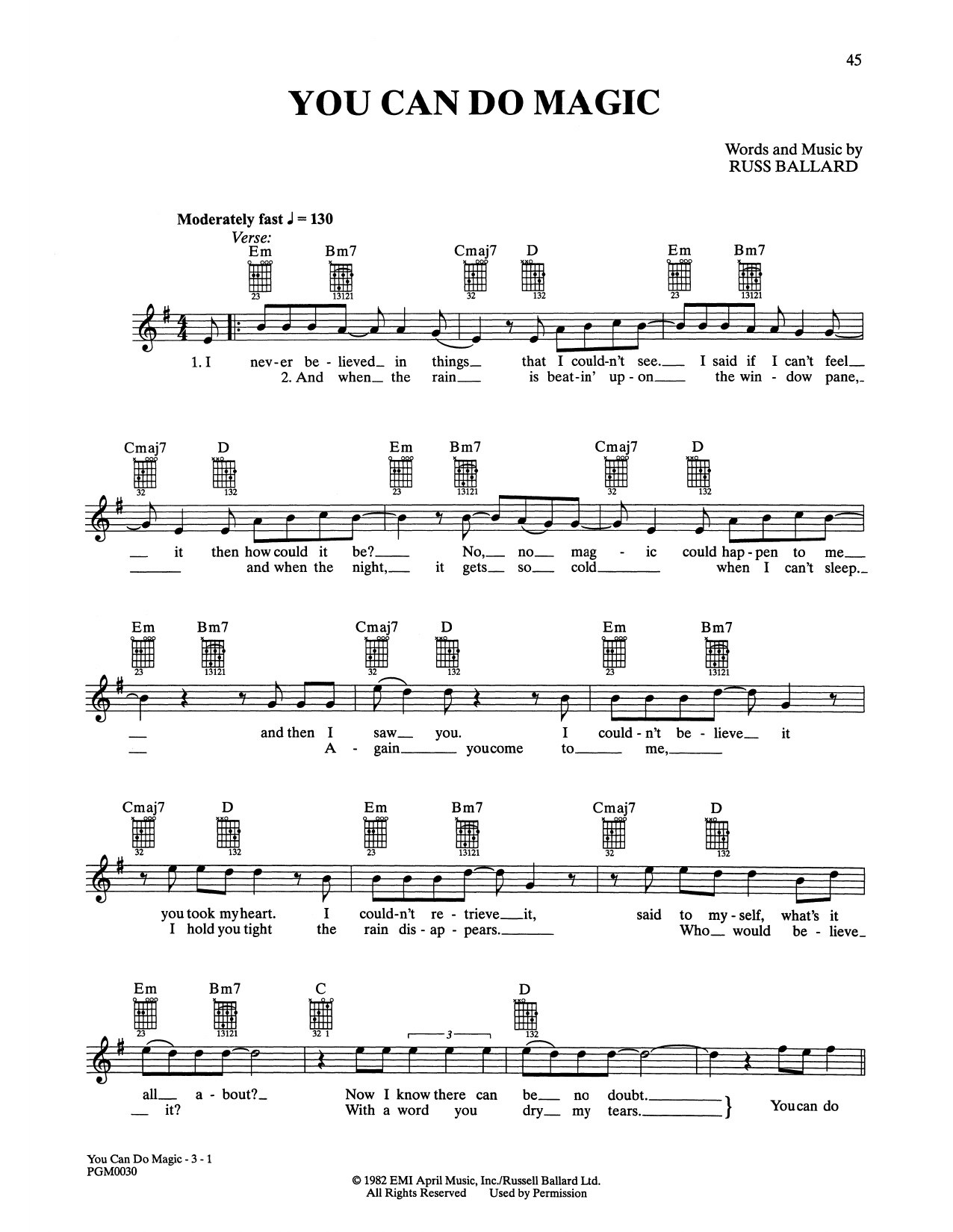 America You Can Do Magic sheet music notes and chords. Download Printable PDF.