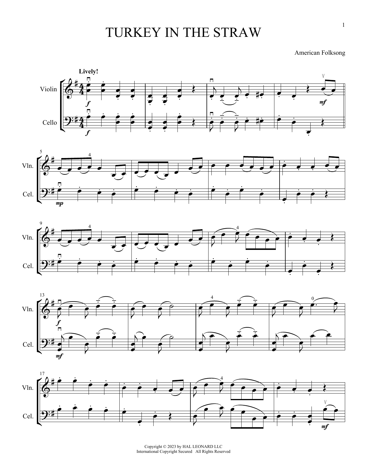 American Folksong Turkey In The Straw (arr. Michelle Hynson) sheet music notes and chords. Download Printable PDF.