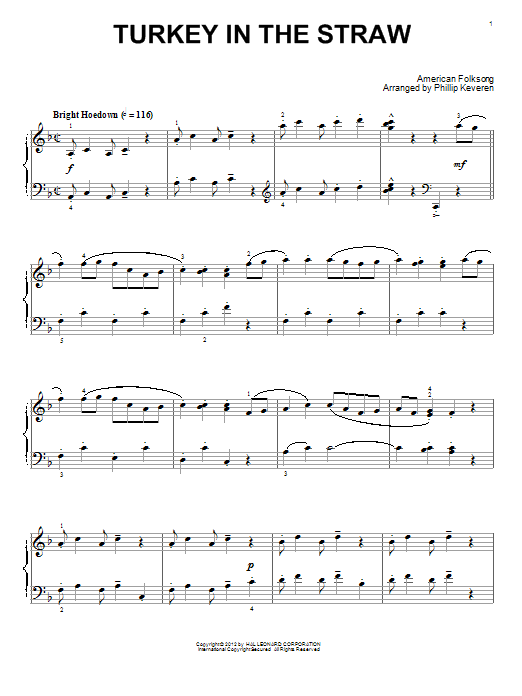 Phillip Keveren Turkey In The Straw sheet music notes and chords. Download Printable PDF.