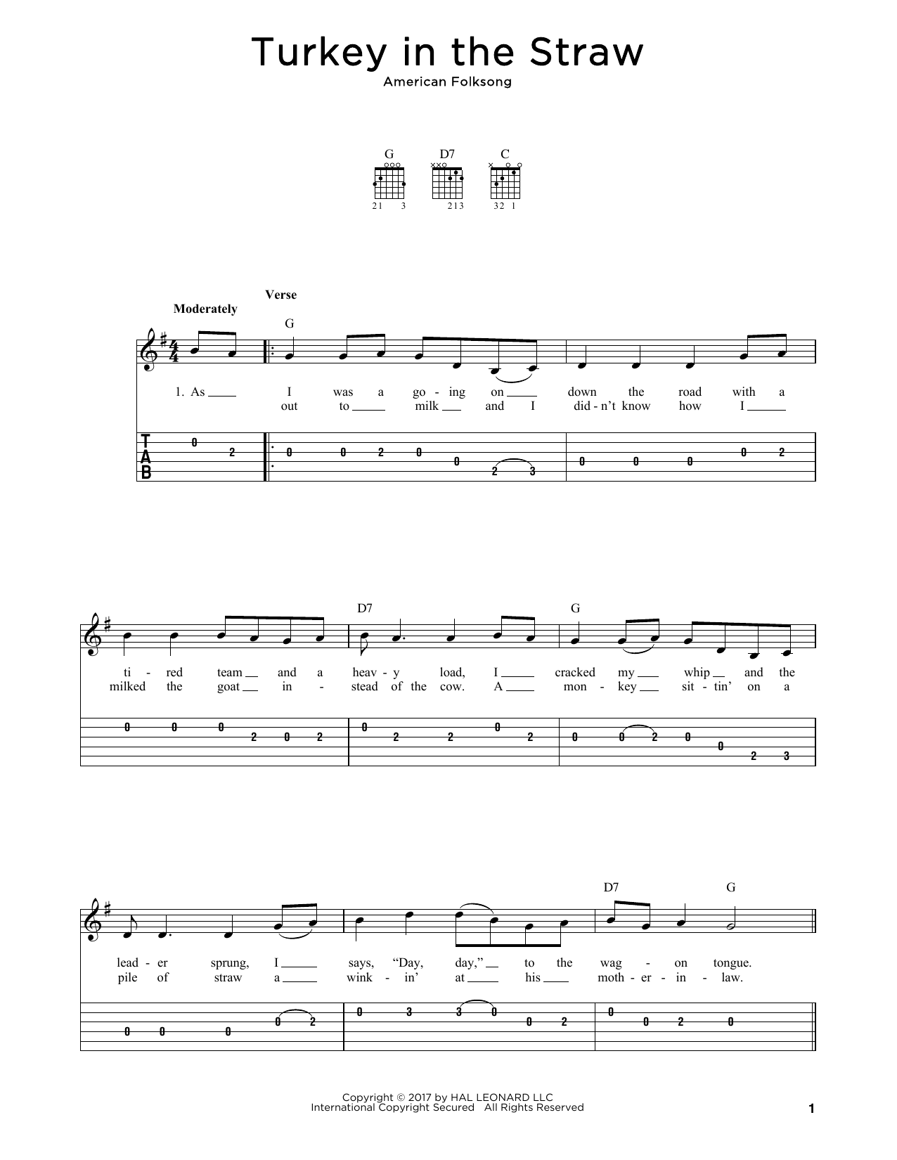 American Folksong Turkey In The Straw sheet music notes and chords. Download Printable PDF.