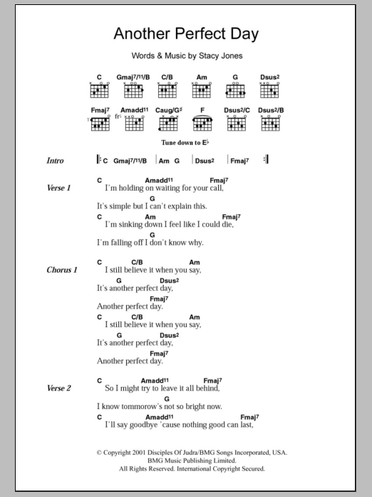 American Hi-Fi Another Perfect Day sheet music notes and chords. Download Printable PDF.