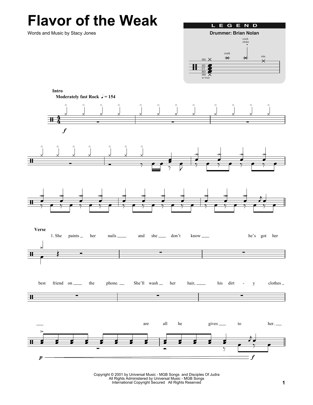 American Hi-Fi Flavor Of The Weak sheet music notes and chords. Download Printable PDF.