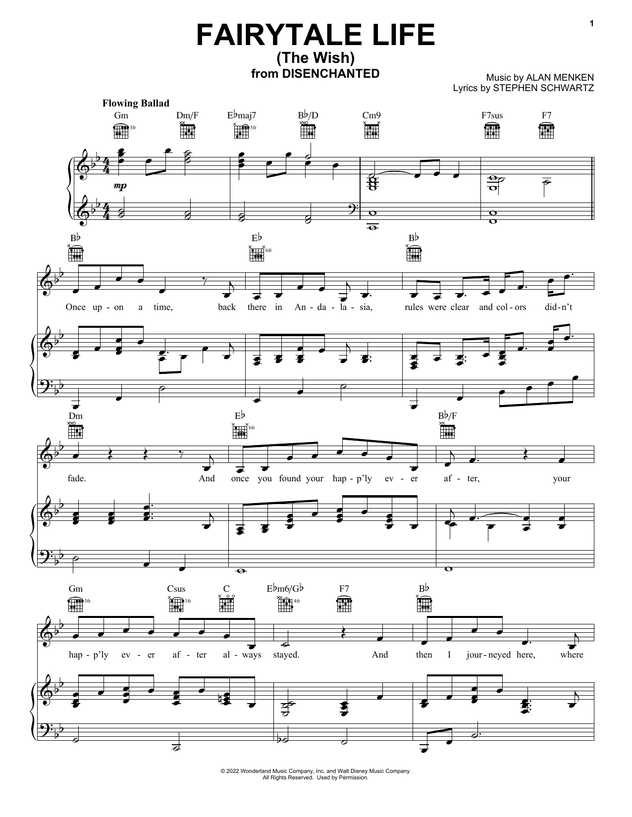 Amy Adams Fairytale Life (The Wish) (from Disenchanted) sheet music notes and chords. Download Printable PDF.