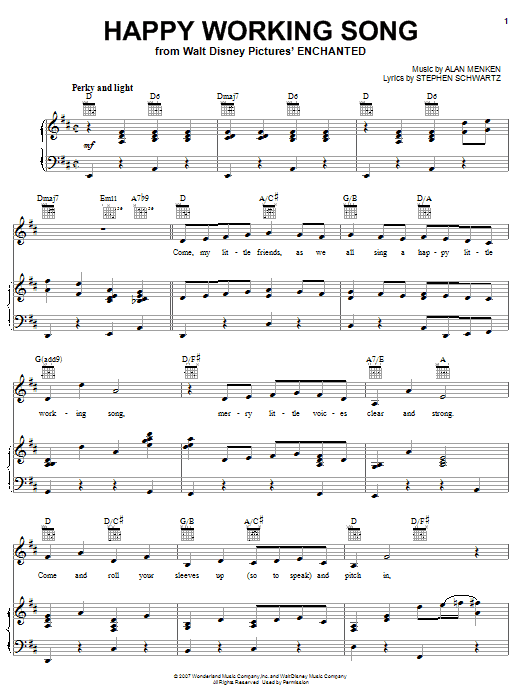 Amy Adams Happy Working Song sheet music notes and chords. Download Printable PDF.