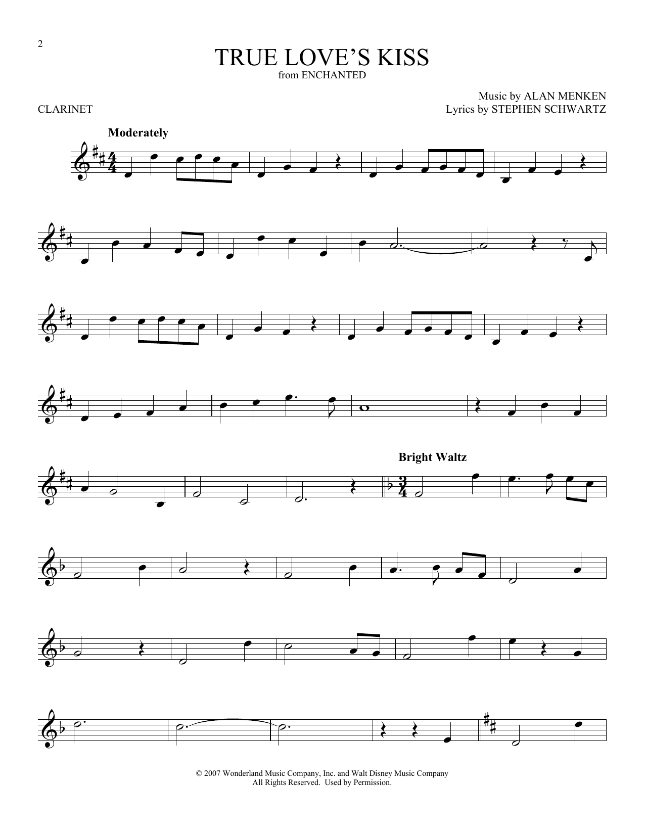 Alan Menken True Love's Kiss sheet music notes and chords. Download Printable PDF.