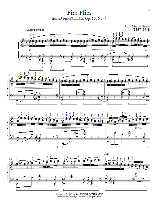 Gail Smith Fire-Flies sheet music notes and chords arranged for Piano Solo
