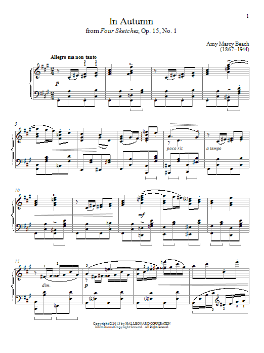 Learn to play Gail Smith In Autumn sheet music for Piano Solo in minutes. Price: 7.8900$ Gail Smith In Autumn sheet music notes and chords arranged for Piano Solo