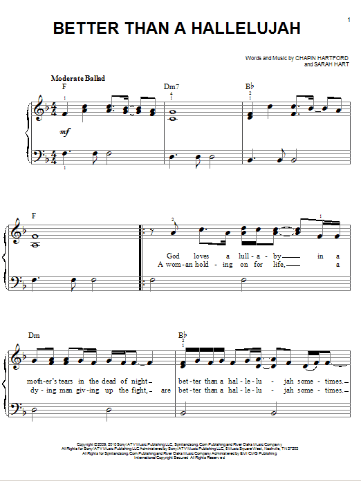 Amy Grant Better Than A Hallelujah sheet music notes and chords. Download Printable PDF.