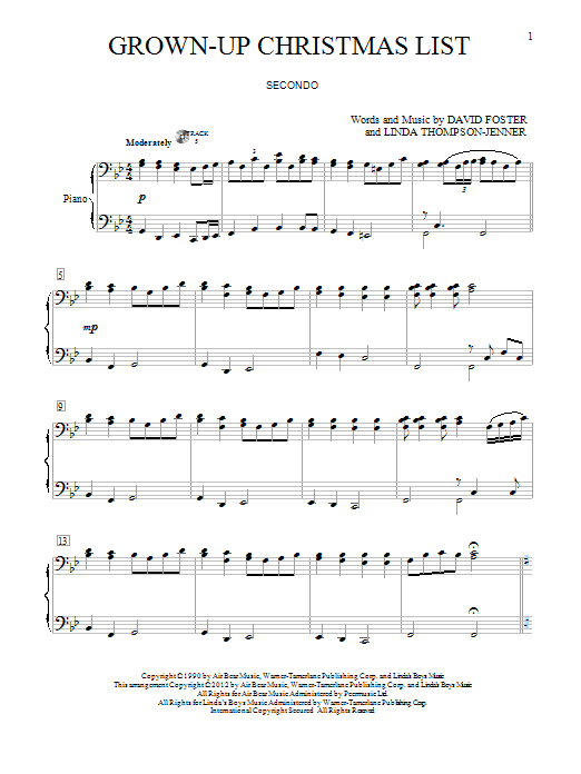 Amy Grant Grown-Up Christmas List sheet music notes and chords. Download Printable PDF.