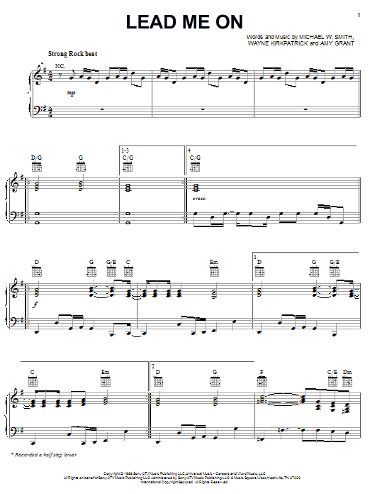 Amy Grant Lead Me On sheet music notes and chords. Download Printable PDF.