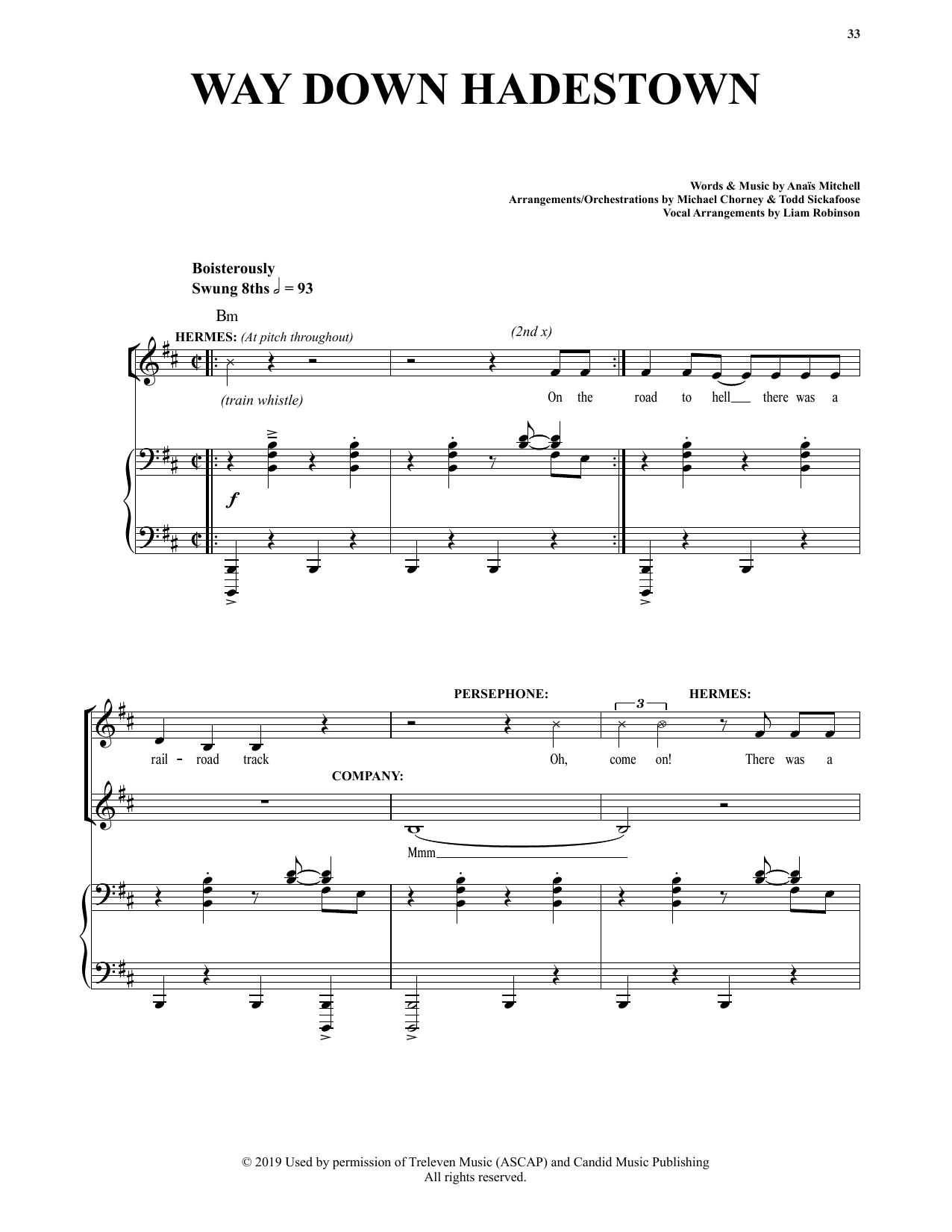 Anais Mitchell Way Down Hadestown I (from Hadestown) sheet music notes and chords. Download Printable PDF.