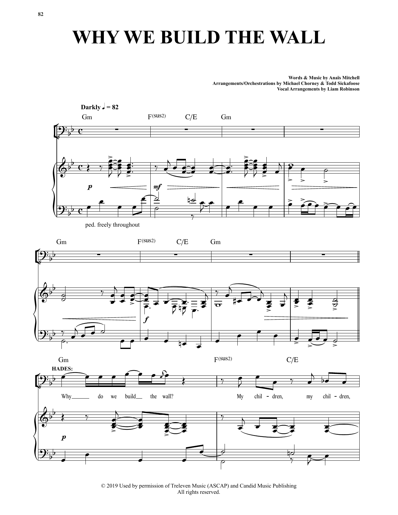 Anais Mitchell Why We Build The Wall (from Hadestown) sheet music notes and chords. Download Printable PDF.