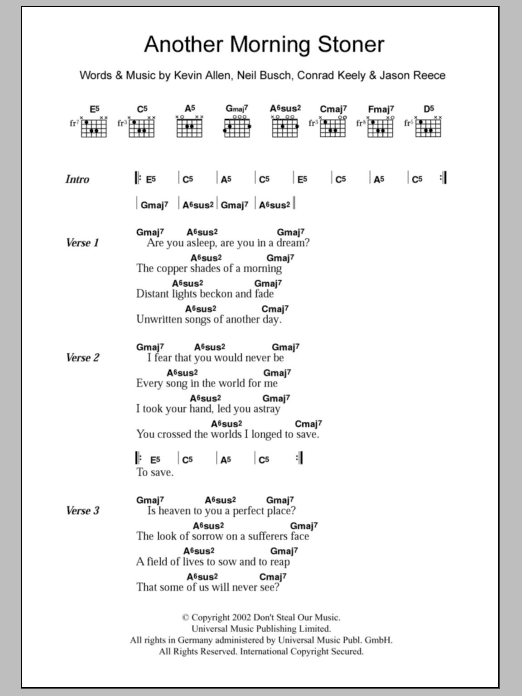 And You Will Know Us By The Trail Of Dead Another Morning Stoner sheet music notes and chords. Download Printable PDF.