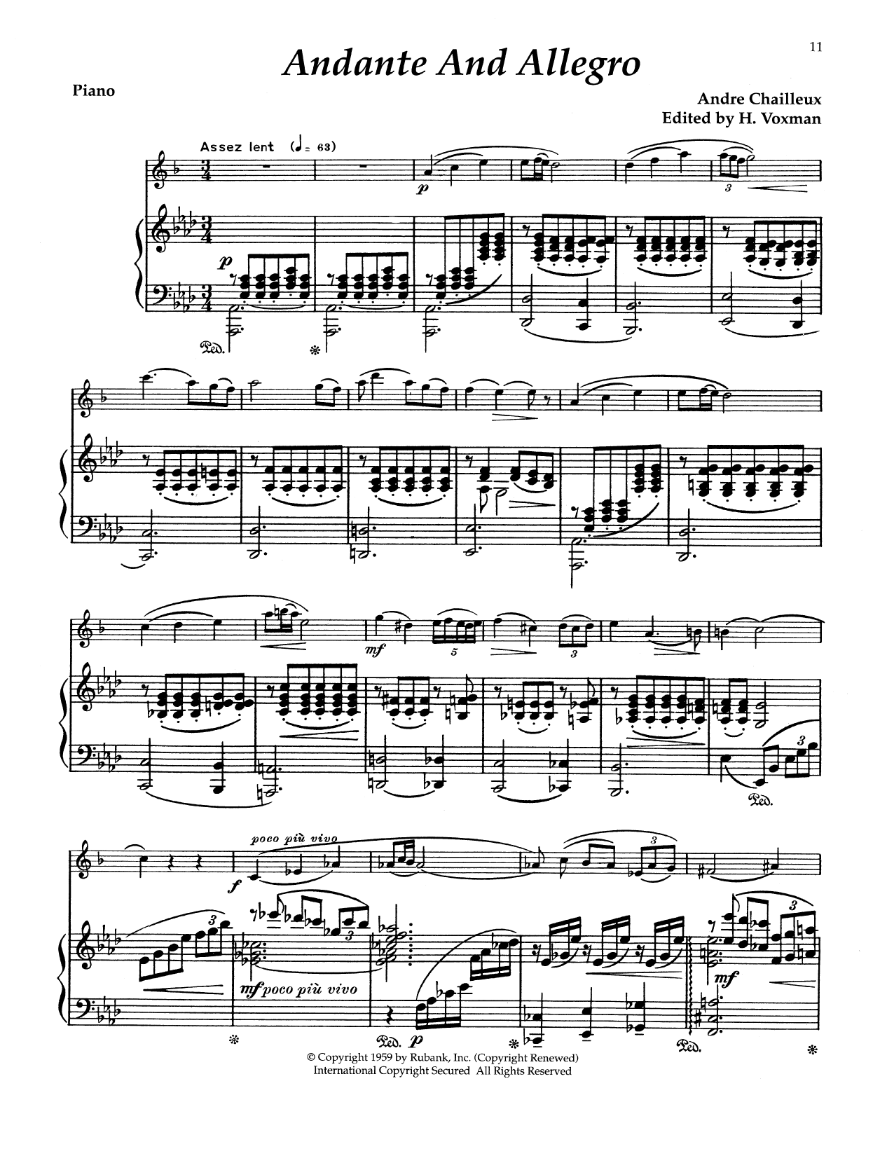 André Chailleux Andante & Allegro sheet music notes and chords. Download Printable PDF.