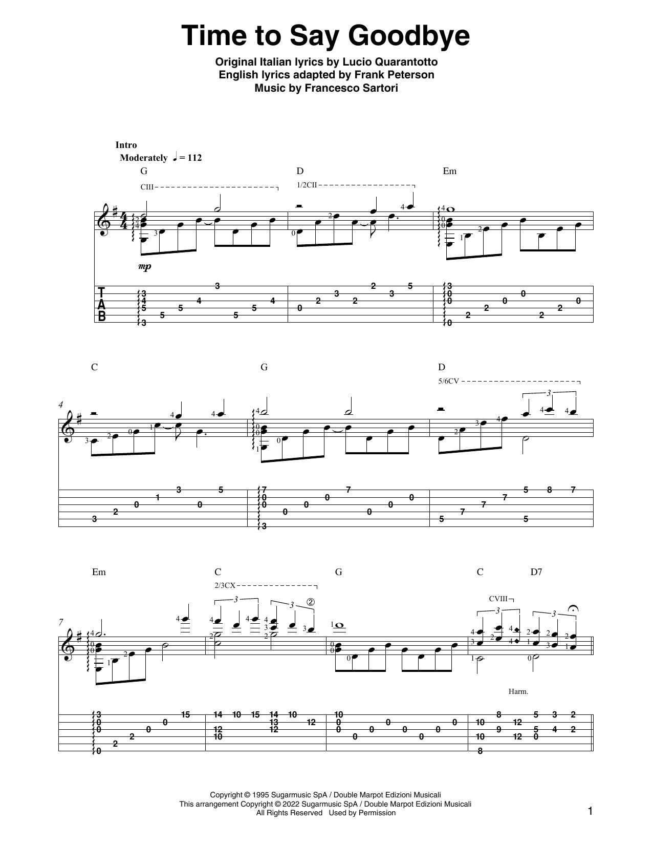 Andrea Bocelli & Sarah Brightman Time To Say Goodbye (arr. Ben Pila) sheet music notes and chords. Download Printable PDF.