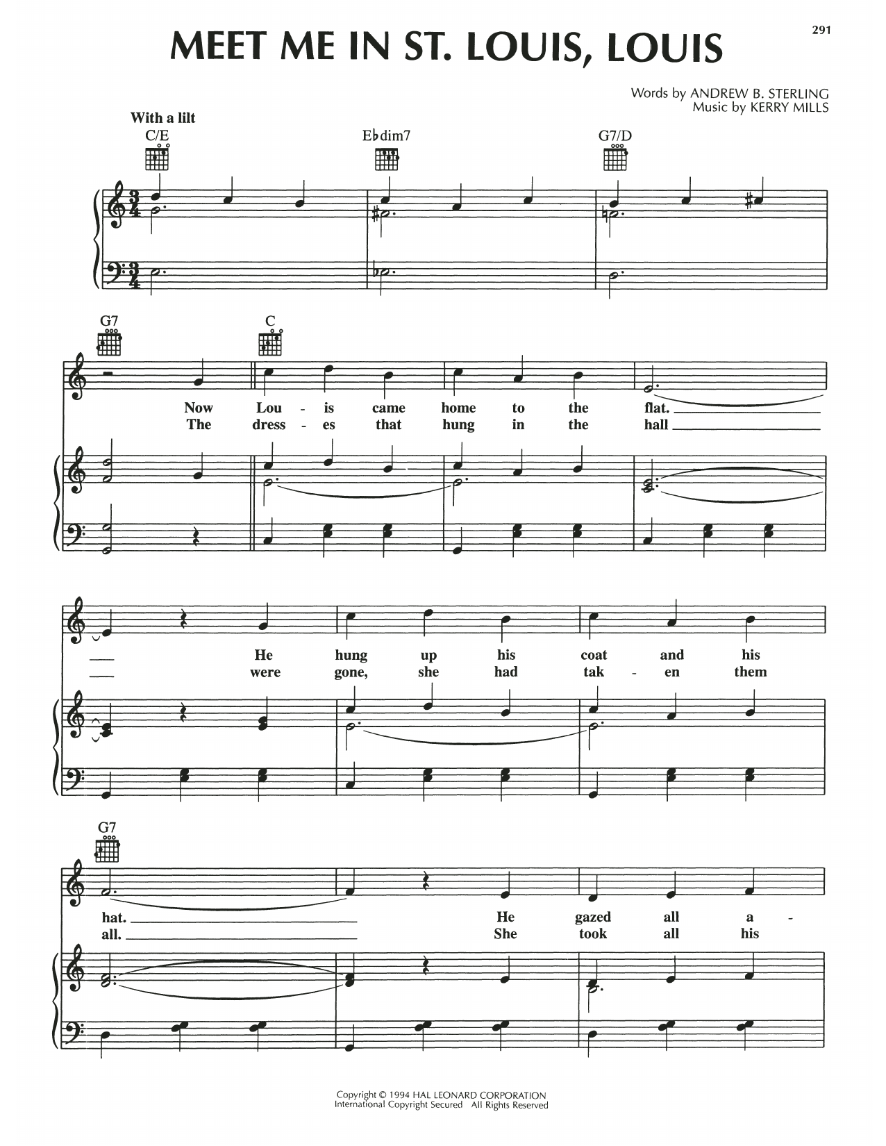 Andrew B. Sterling Meet Me In St. Louis, Louis sheet music notes and chords. Download Printable PDF.