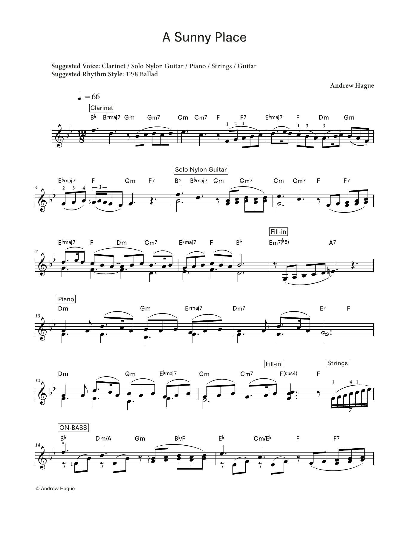 Andrew Hague A Sunny Place (LCME Electronic Keyboard Grade 5 List A) sheet music notes and chords. Download Printable PDF.