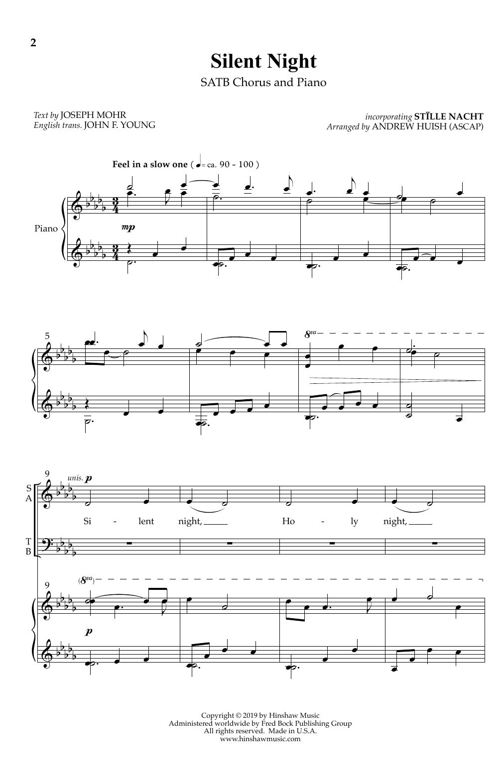 Andrew Huish Silent Night sheet music notes and chords. Download Printable PDF.