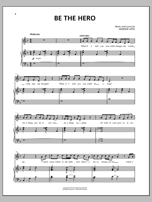 Andrew Lippa Be The Hero sheet music notes and chords. Download Printable PDF.